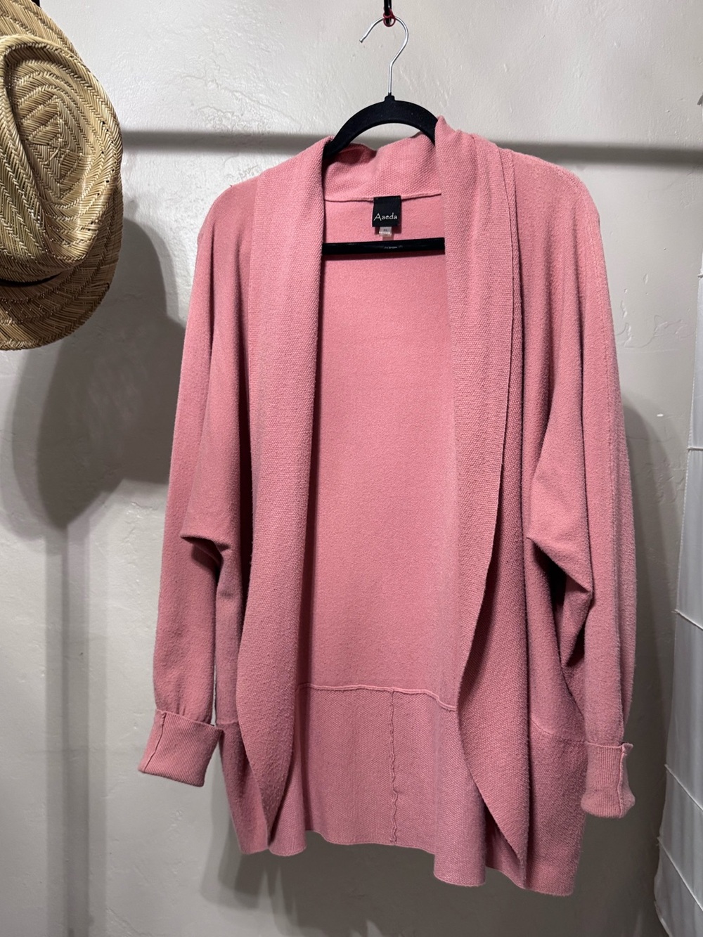 Dusty Rose Open-Front Cardigan